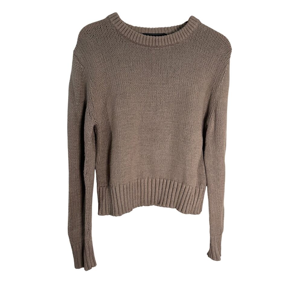 Jenni Kayne Brown Cotton Fitted Sweater XXL